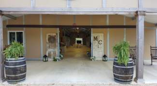 WEdding reception in the barn