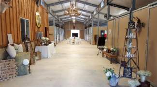 WEdding reception in the barn