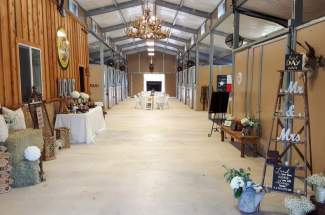 WEdding reception in the barn