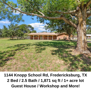 1144 Knopp School Road Fredericksburg TX Home for Sale