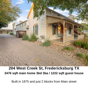 204 Creek street historic home for sale in Fredericksburg tx